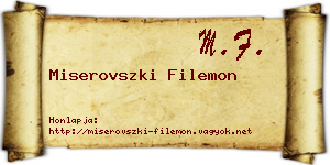 Miserovszki Filemon névjegykártya